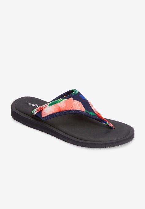 The Sylvia Soft Footbed Thong Sandal, TROPICAL LEAF, hi-res image number null