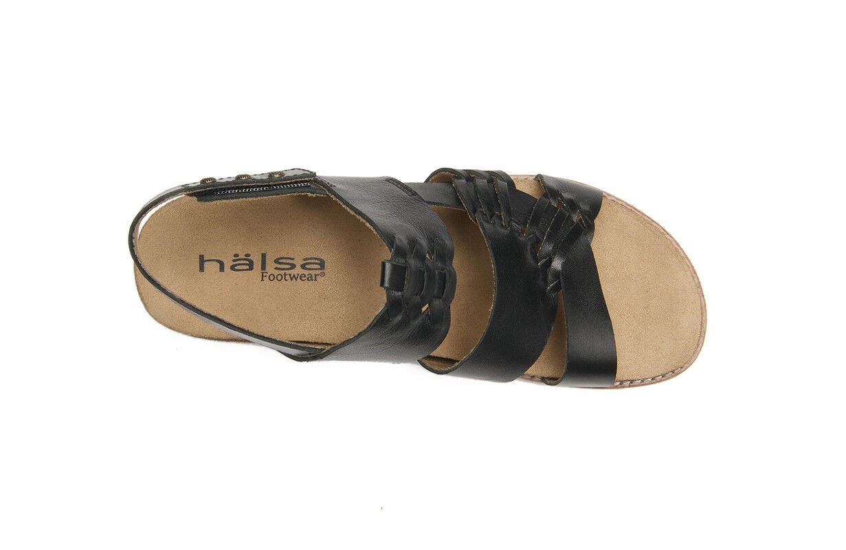 Bella Cork Bottom Sandal, BLACK, alternate image number 3
