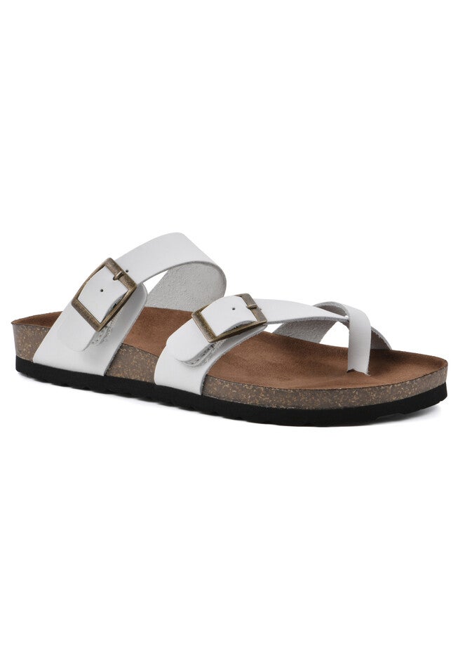Gracie Sandal, WHITE LEATHER, hi-res image number null