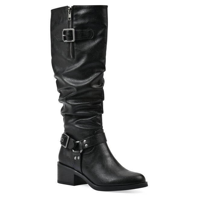 Cushion Wide Calf Tall Shaft Riding Boot, BLACK, hi-res image number null