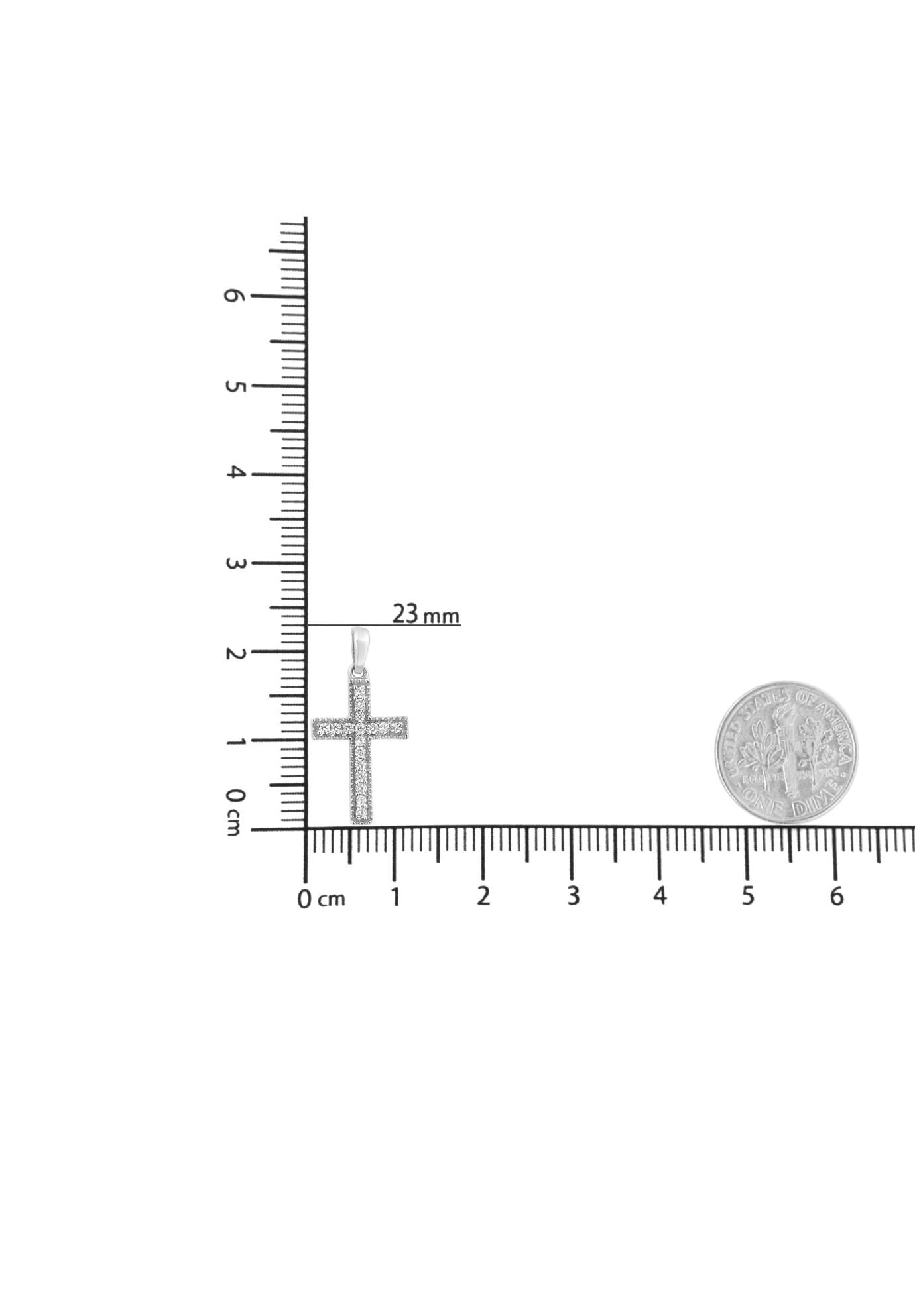 Silver 1/7 Cttw Diamond Cross 18 inches Pendant Necklace, , alternate image number 3