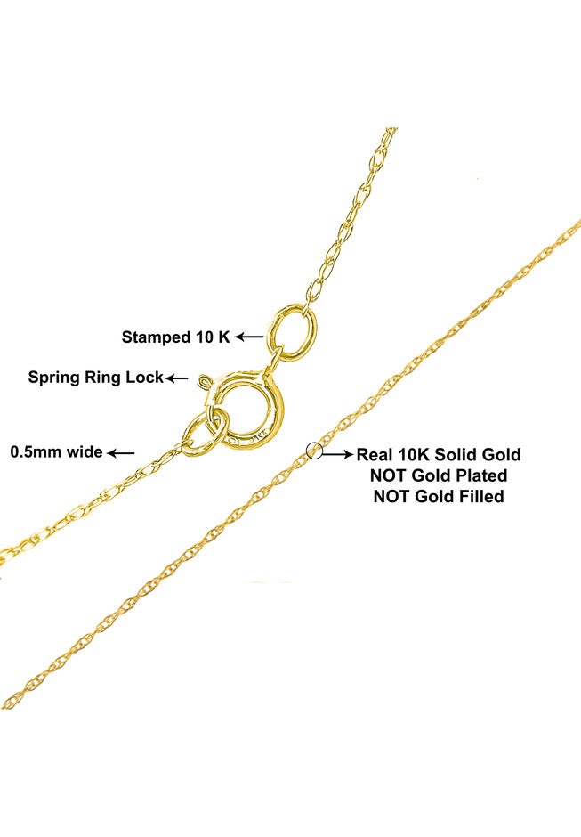 Solid Yellow Gold Rope Chain Necklace Unisex Chain 20 inches, , on-hover image number 1