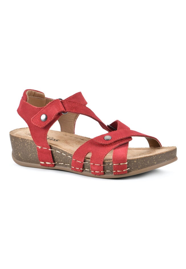 White Mountain Fair Sandal, RED SUEDE, hi-res image number null