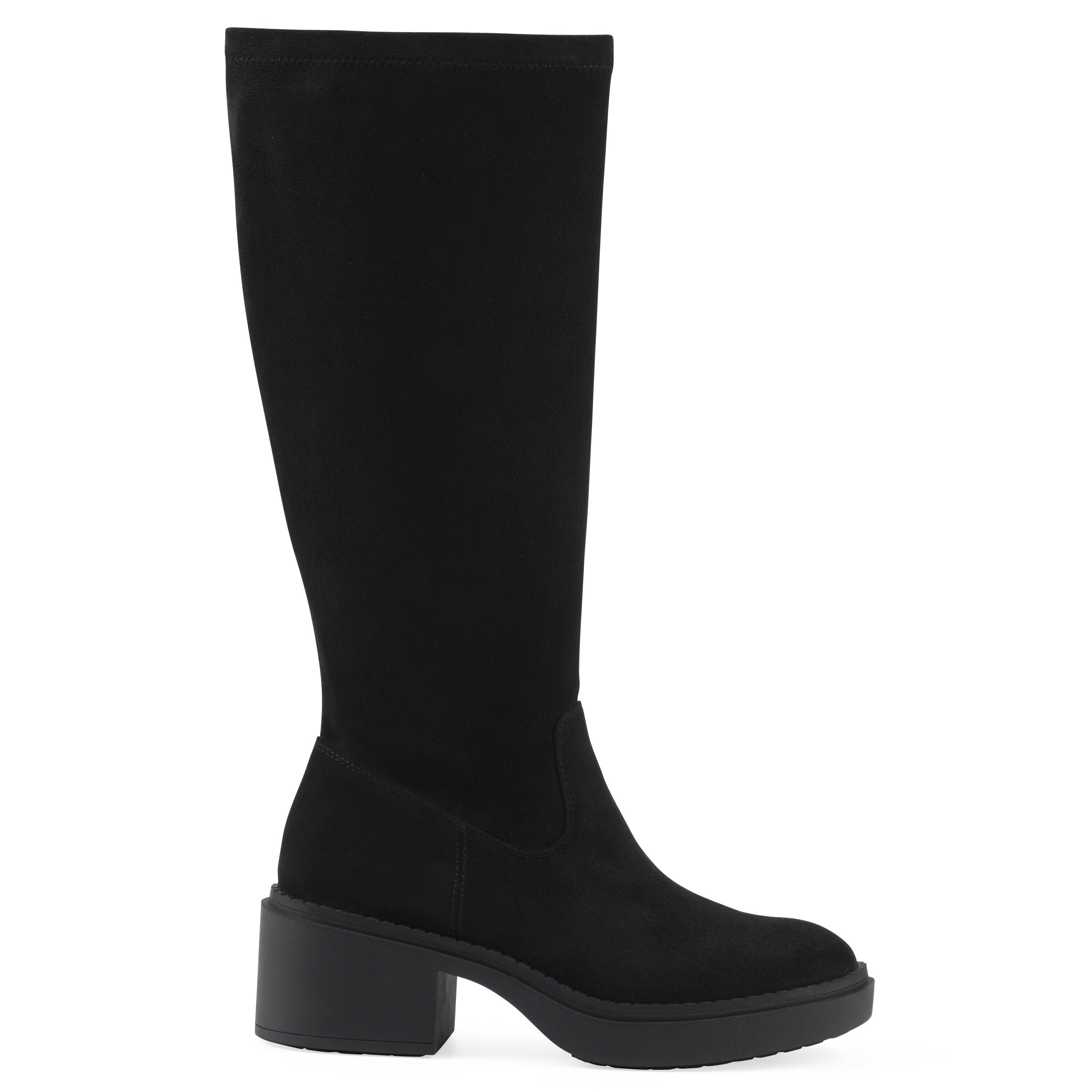 Marcella Tall Shaft Block Heel Boot, BLACK FABRIC, alternate image number 2