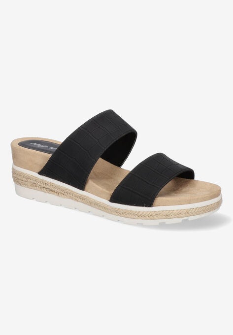 Maryann Wedge Sandal, BLACK CROCO, hi-res image number null