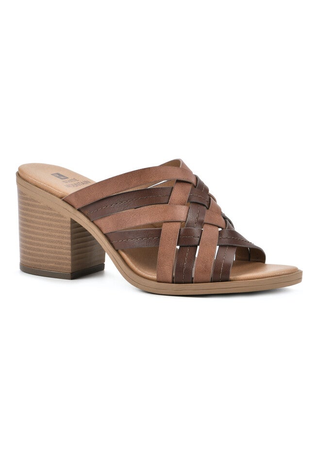 White Mountain Be Happy Mule Sandal, LIGHT BROWN BURNISHED, hi-res image number null