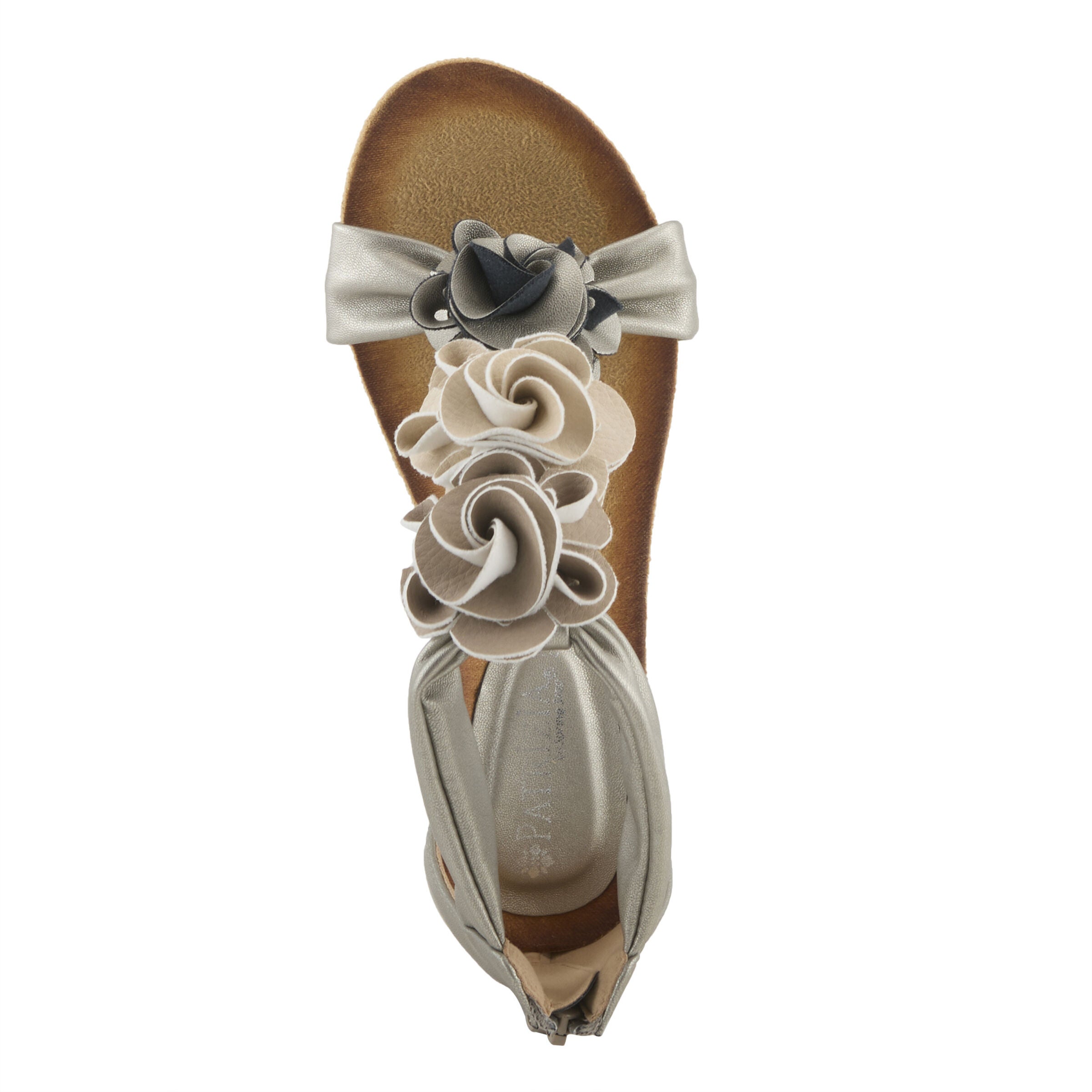 Harlequin Closed Back T-Strap Wedge Sandal, SILVER MULTI, alternate image number 3