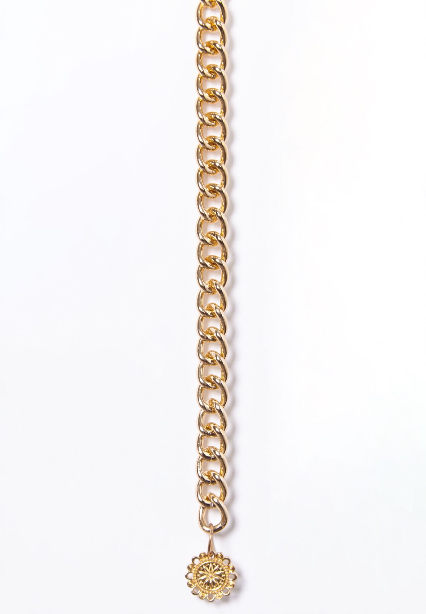 Faux Leather Gold Chain Belt, GOLD, alternate image number 2