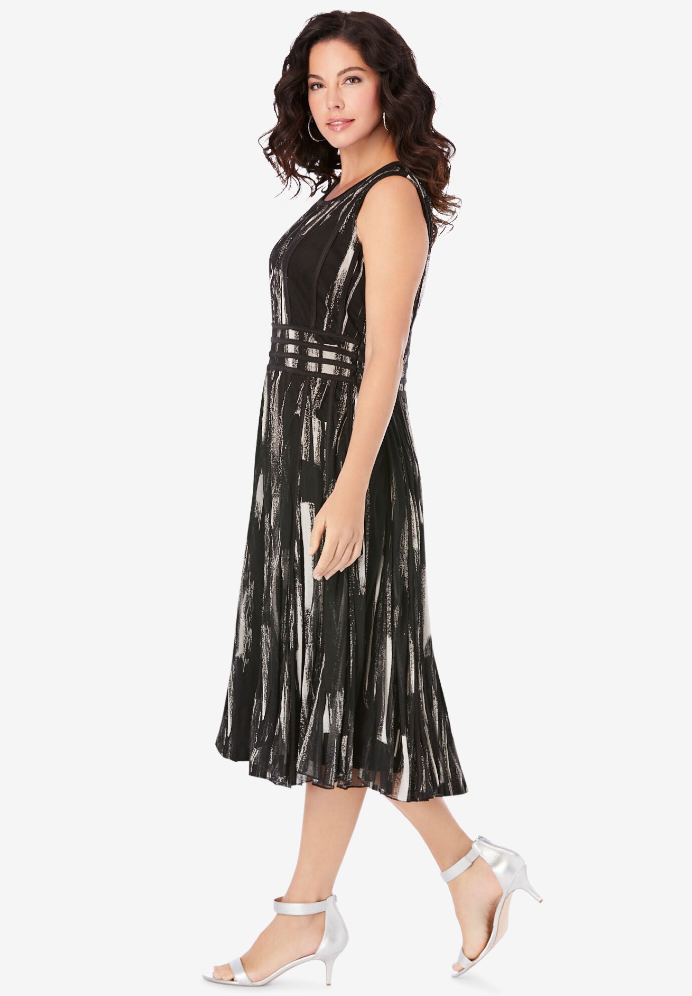 Printed Empire Waist Dress, , alternate image number 2