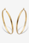Yellow Gold Plated Sterling Silver Diamond Cut Hoop Earrings (53Mm), GOLD, hi-res image number null