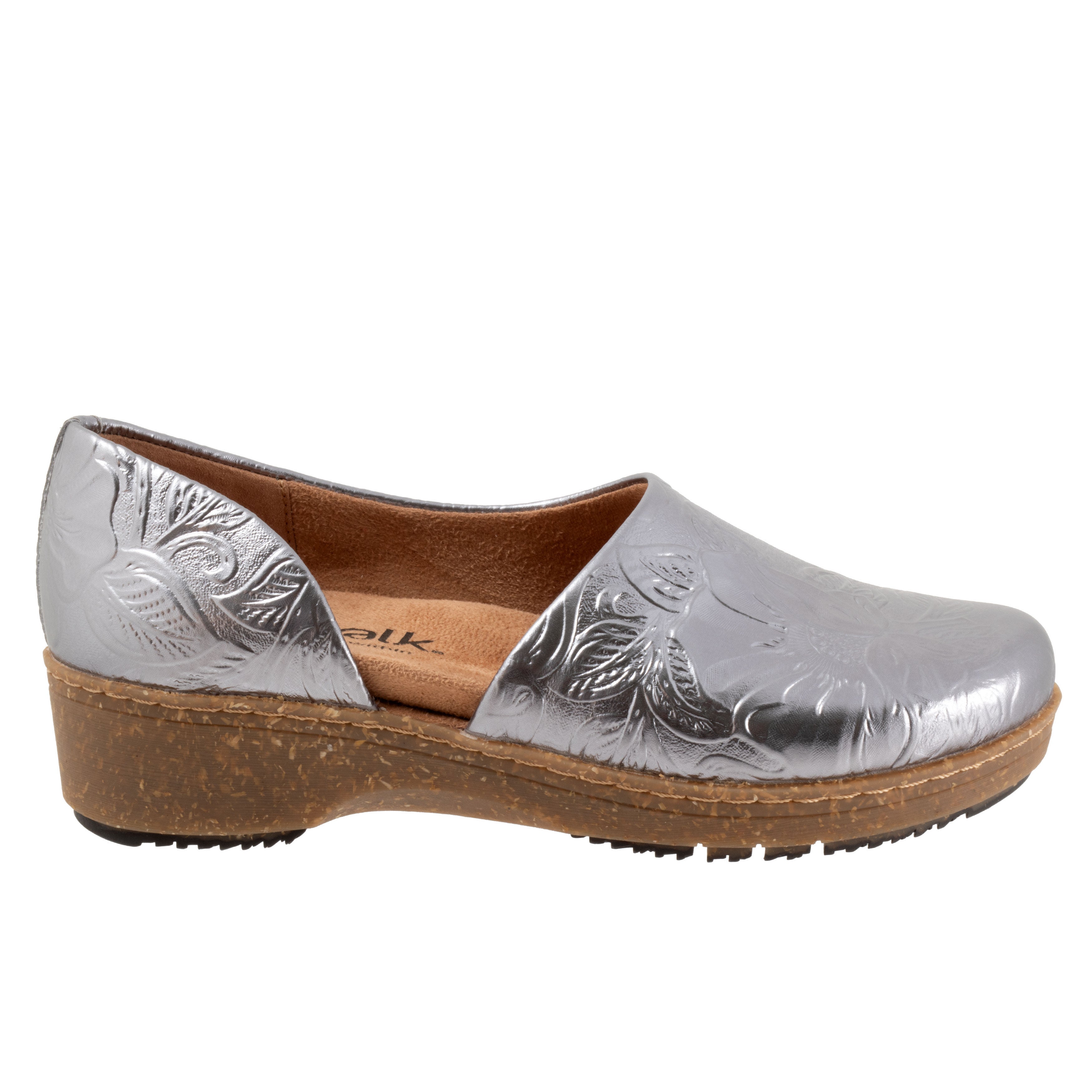 Addie Clog, PEWTER FLORAL, alternate image number 4