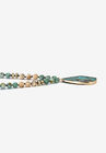 Genuine Multicolor Jasper Beaded Goldtone Bezel Set Pendant Necklace 36 Inch, , on-hover image number null