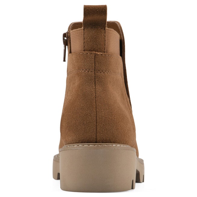 Glassie Lug Sole Chelsea Bootie, WHISKEY SUEDE, on-hover image number null