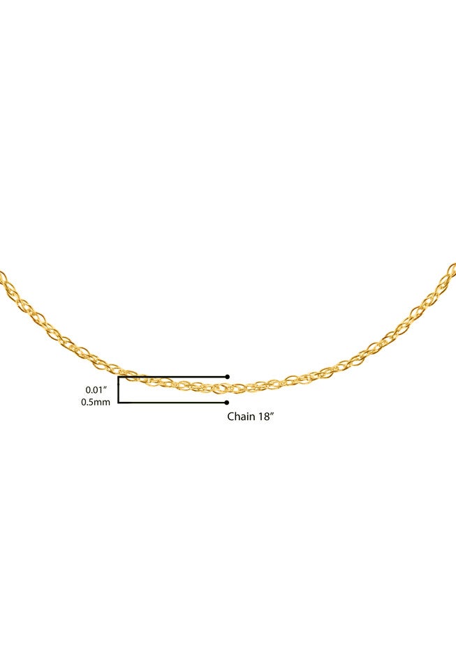 Solid Yellow Gold Slim And Dainty Unisex Rope Chain Necklace 18 inches, , alternate image number 4
