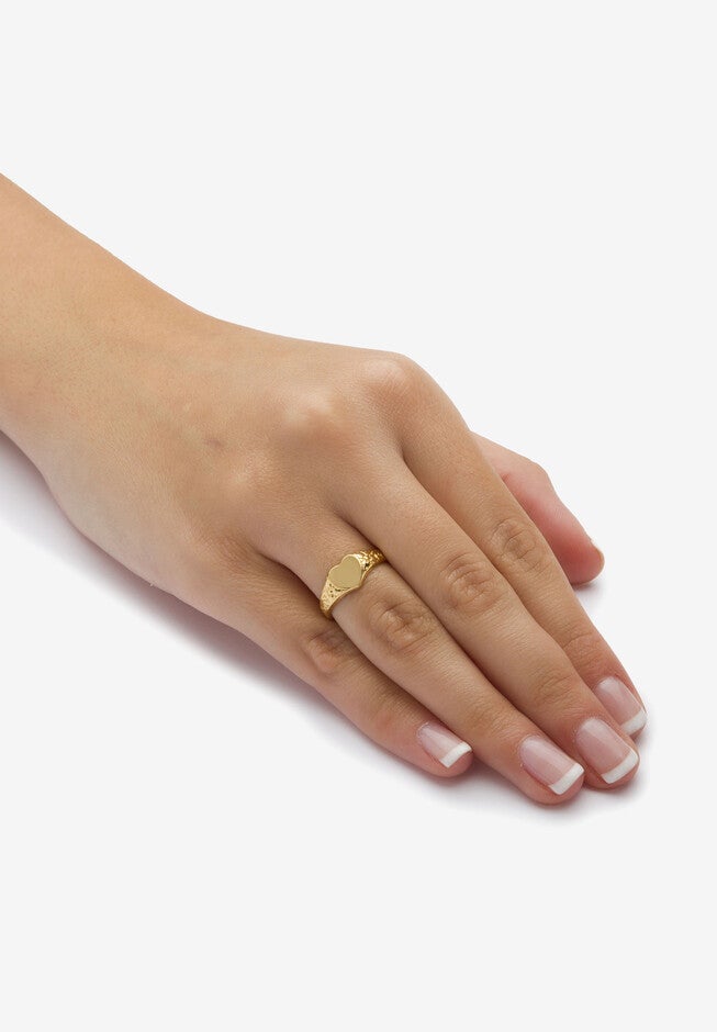 Yellow Gold-Plated Heart Shaped Ring, , alternate image number null