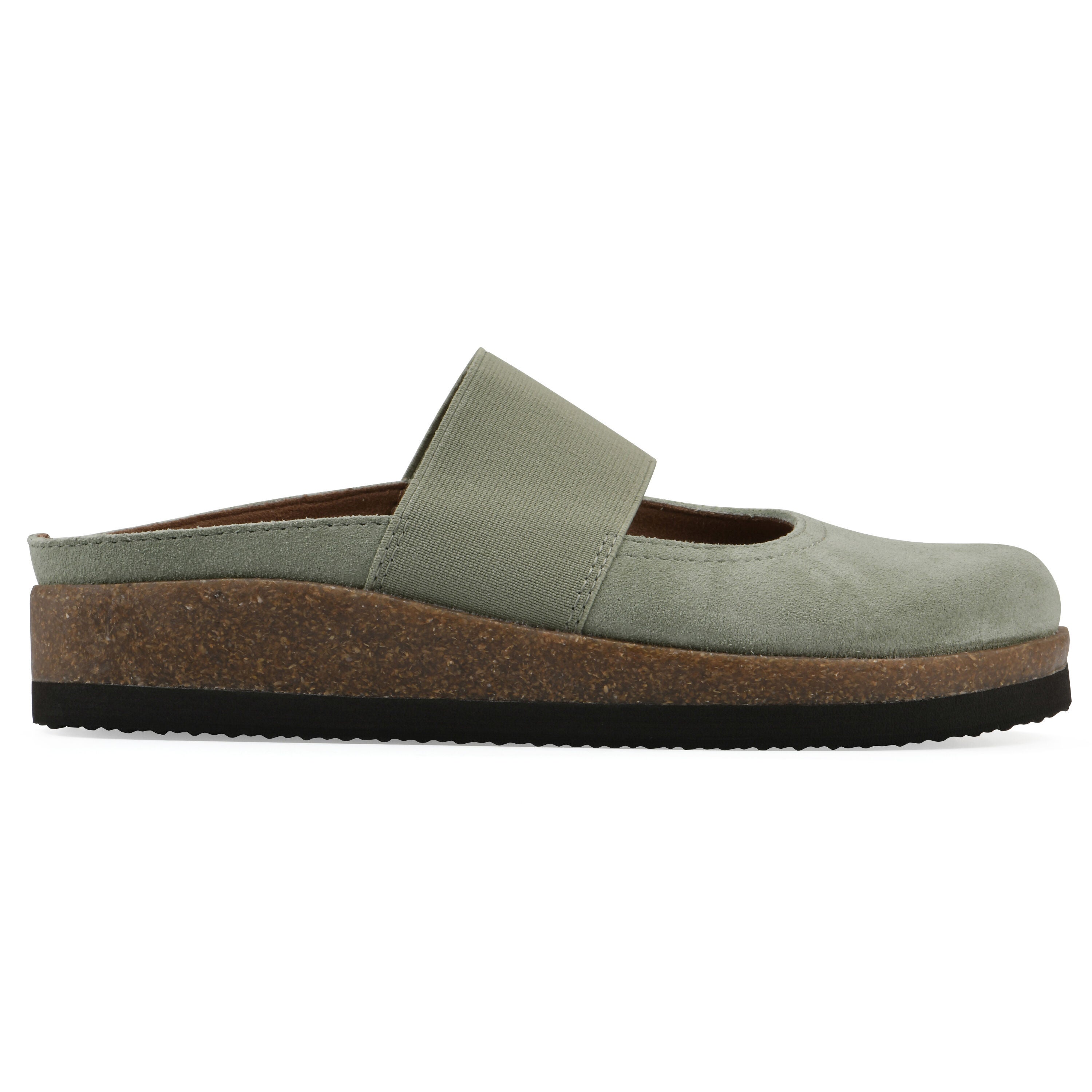 Bassi Mary Jane Footbeds Clog, SAGE GREEN SUEDE, alternate image number 2