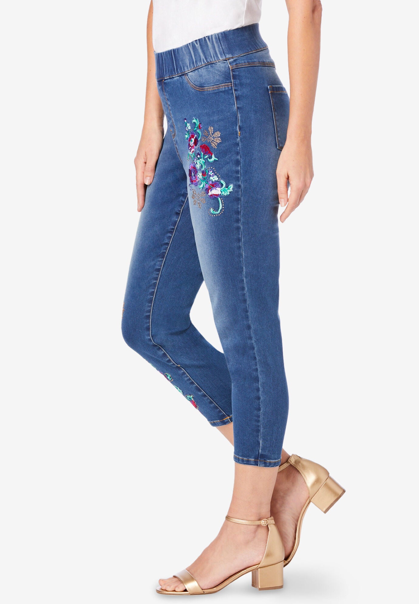 360&deg; Stretch Capri Jean, , alternate image number 2