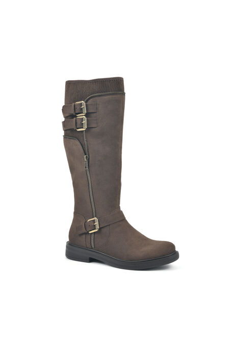 White Mountain Mazed Tall Boot, BROWN FABRIC, hi-res image number null