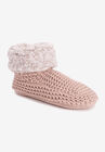 Sherpa Cuff Slipper Bootie, SALMON BISQUE, hi-res image number 0