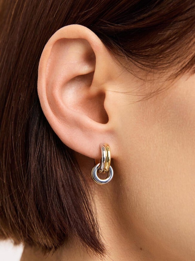Asher Drop Huggie Earrings, GOLD, alternate image number 2