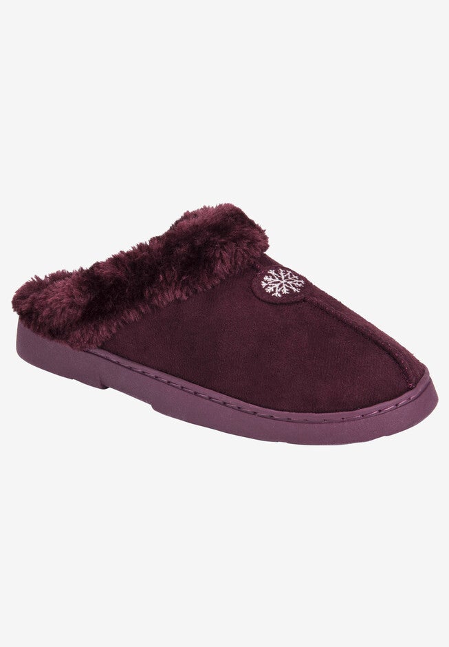 Clog with Fur Lining by Muk Luks®, BURGUNDY, hi-res image number null