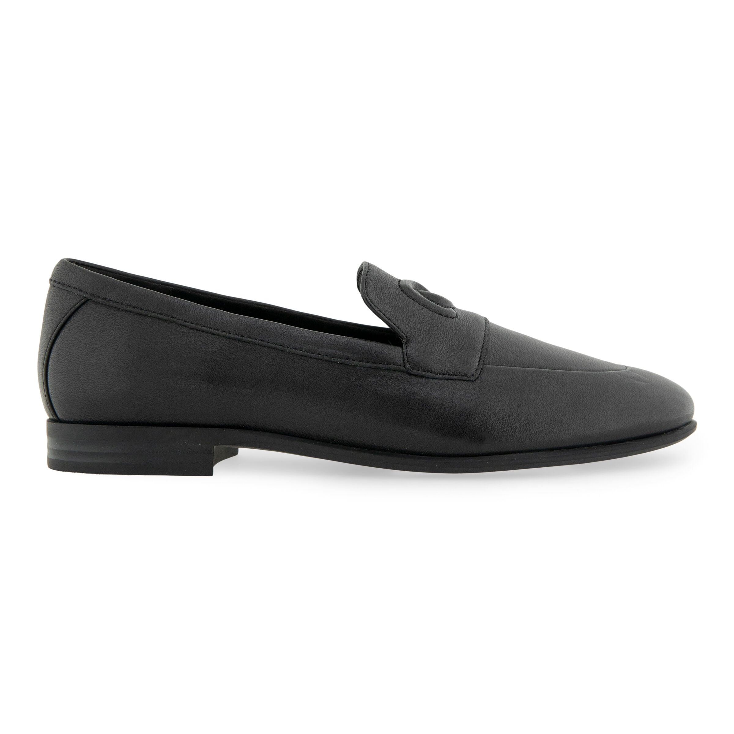 Wells Block Heel Loafer, BLACK SMOOTH LEATHER, alternate image number 2