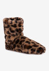Faux Fur Slipper Sock, NATURAL LEOPARD, hi-res image number null