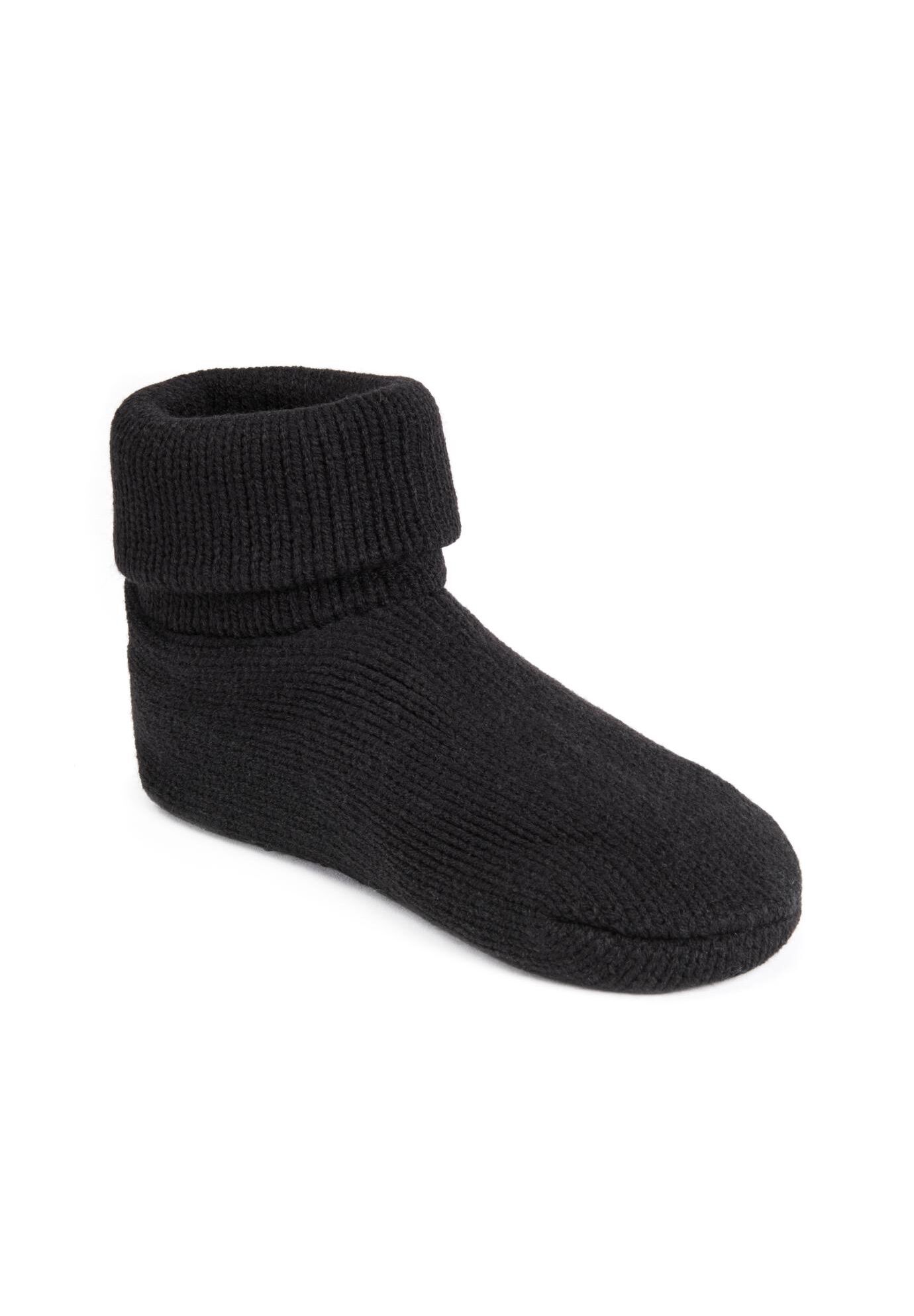 Cuff Bootie Slippers, BLACK, hi-res image number 0