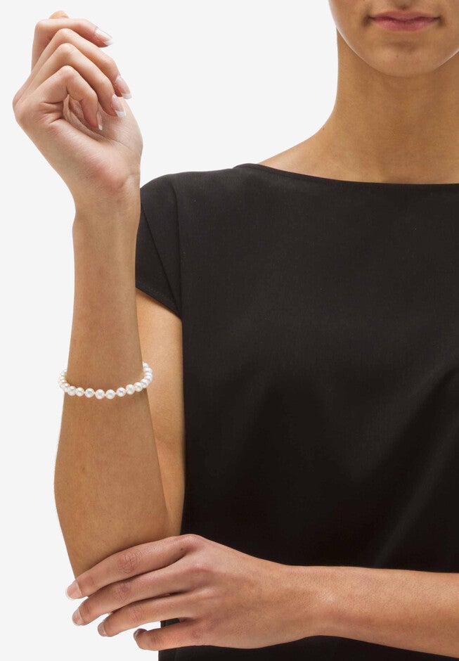 3 Piece Cultured Freshwater Pearl Necklace Bracelet and Earrings Set .925 Silver, , alternate image number null