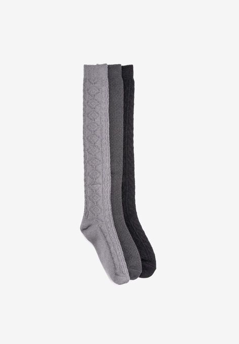 3 Pair Pack Knee High Socks, DARK NEUTRAL, hi-res image number null