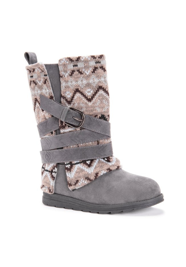 Nikki Belt Wrapped Boot by Muk Luks®, GREY, hi-res image number 0