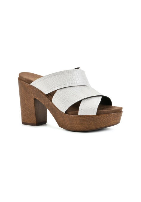 Alive Mule Sandal, WHITE PRINT, hi-res image number null