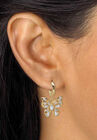 Goldtone Crystal Butterfly Charm Earrings, , alternate image number null