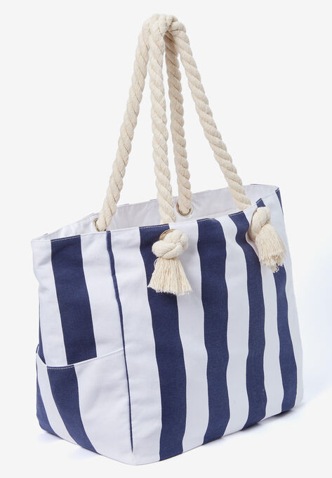 Striped Canvas Tote., , alternate image number null