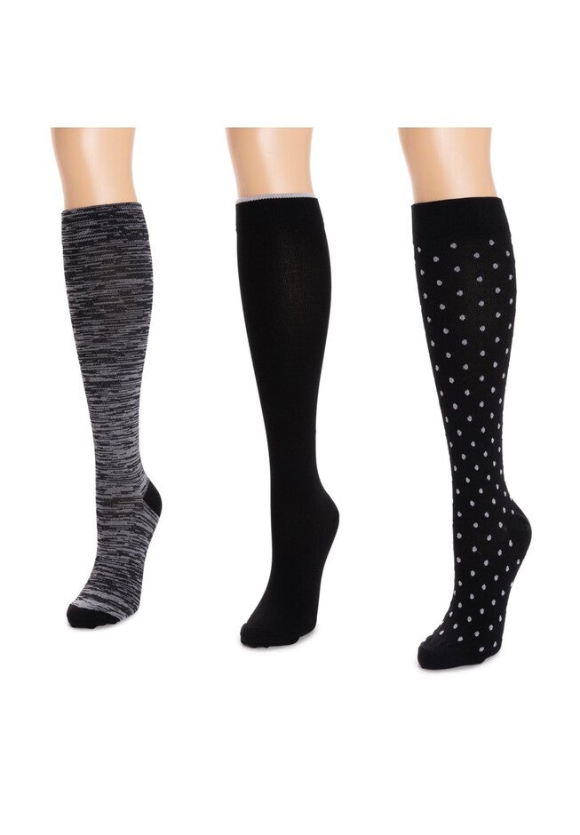 Muk Luks Women'S 3 Pair Pack Compression Socks, , on-hover image number 1