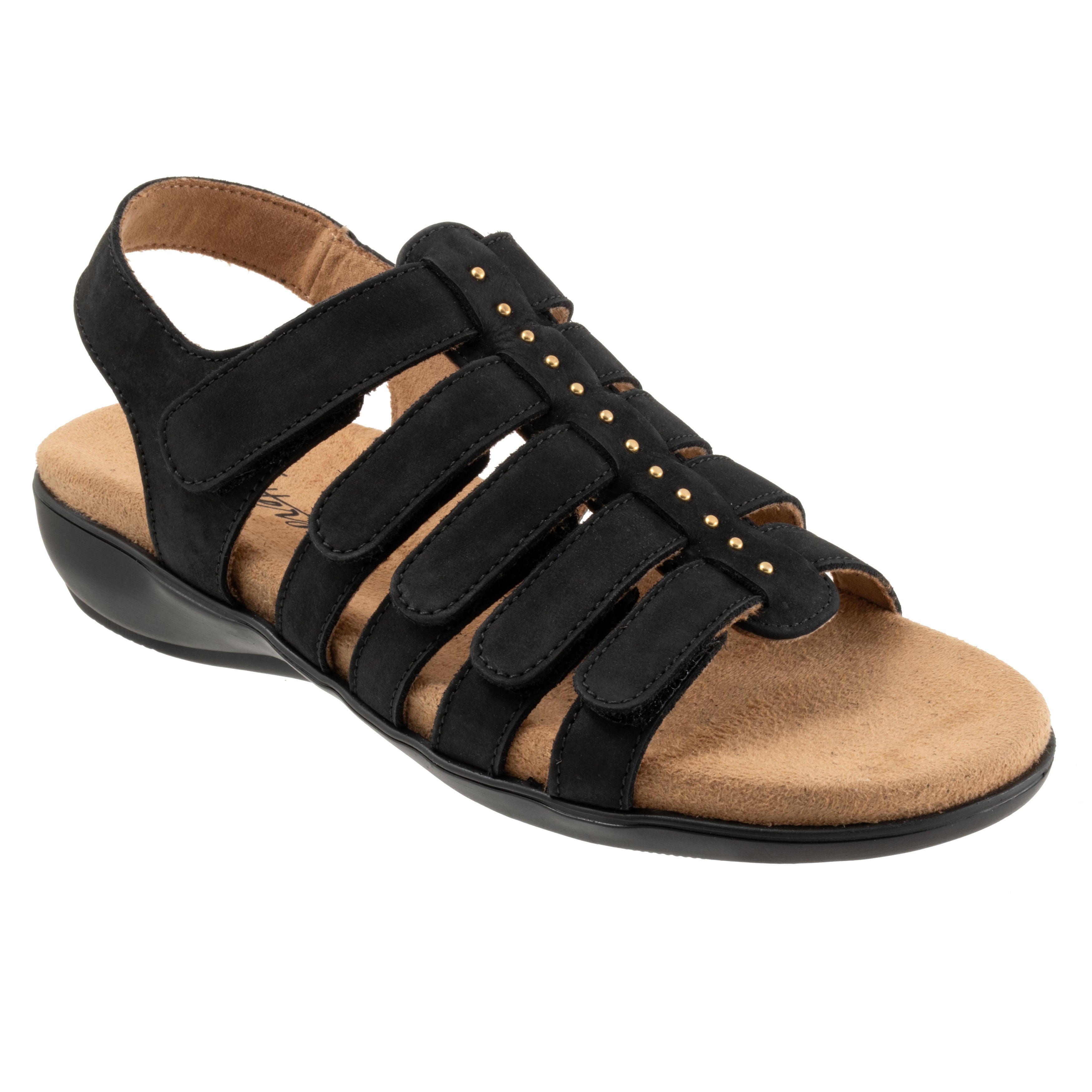 Riki Studs Sandal, BLACK NUBUCK, hi-res image number 0