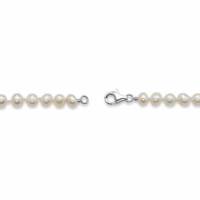 3 Piece Cultured Freshwater Pearl Necklace Bracelet and Earrings Set .925 Silver, WHITE, on-hover image number null