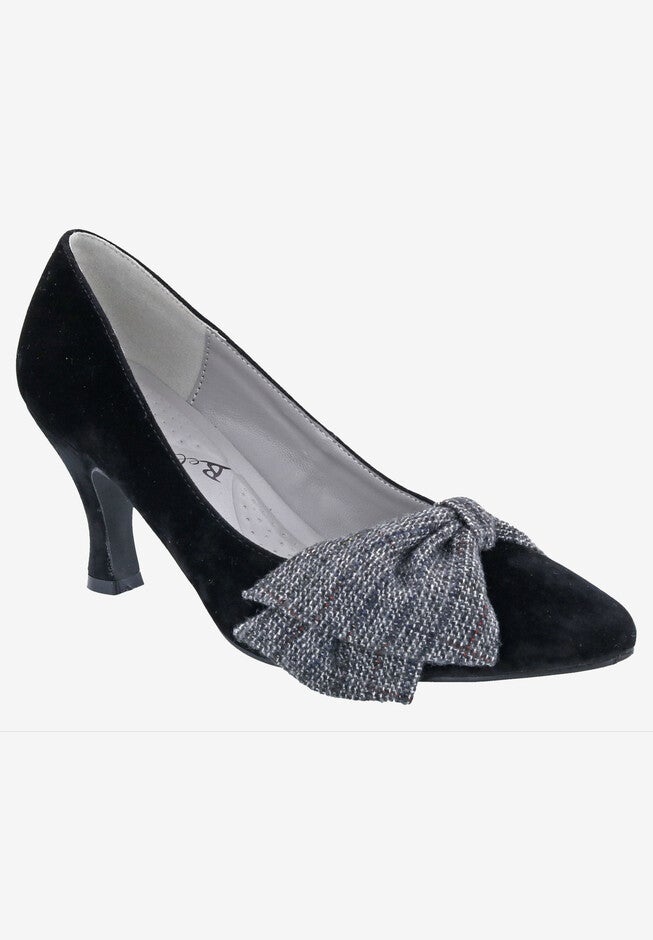 Charm Plaid Kitten Heel Pump, BLACK VELVET, hi-res image number null