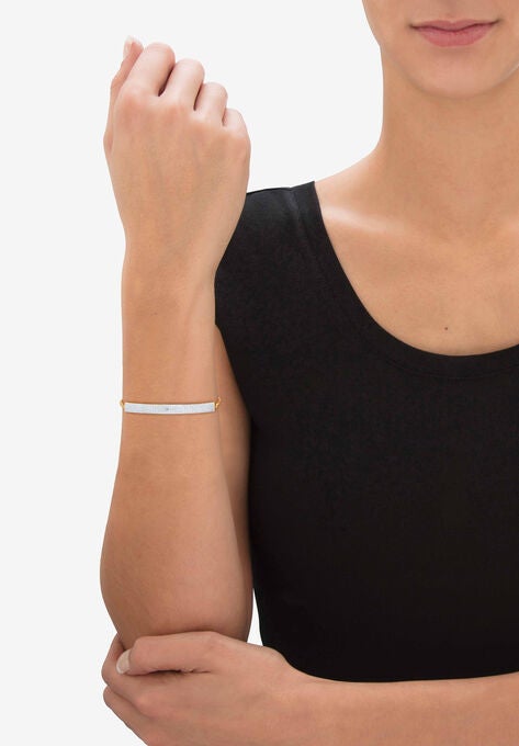 Gold-Plated Bolo 9" Bracelet with Diamond Accents, , alternate image number null