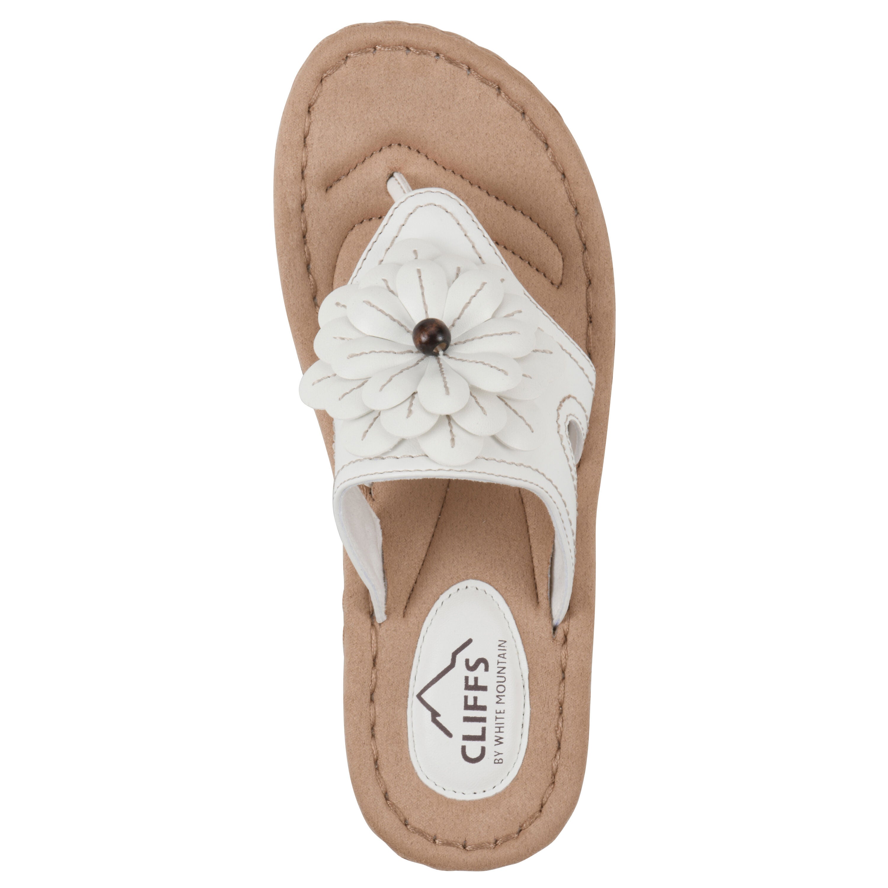 Cashlyn Floral Mini Wedge Sandal, WHITE SMOOTH, alternate image number 4
