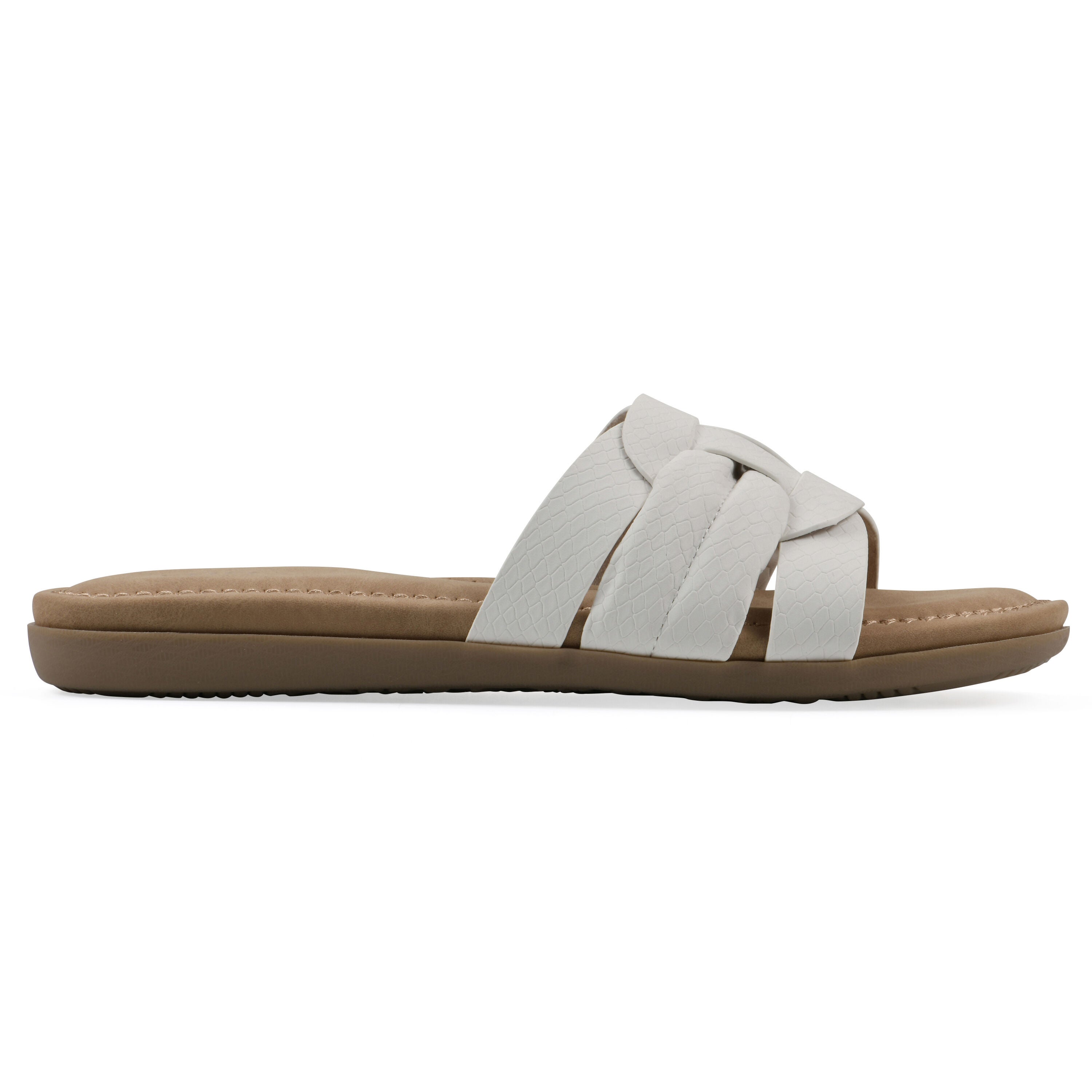 Fraley Slide Sandal, WHITE EMBOSSED, alternate image number 2