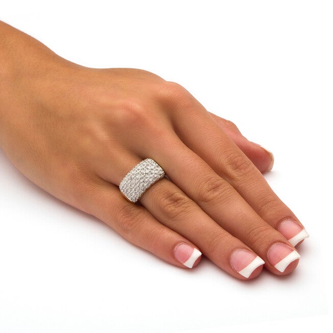 1/6 TCW Diamond Cluster Ring in 18k Yellow Gold-plated Sterling Silver, WHITE, alternate image number null