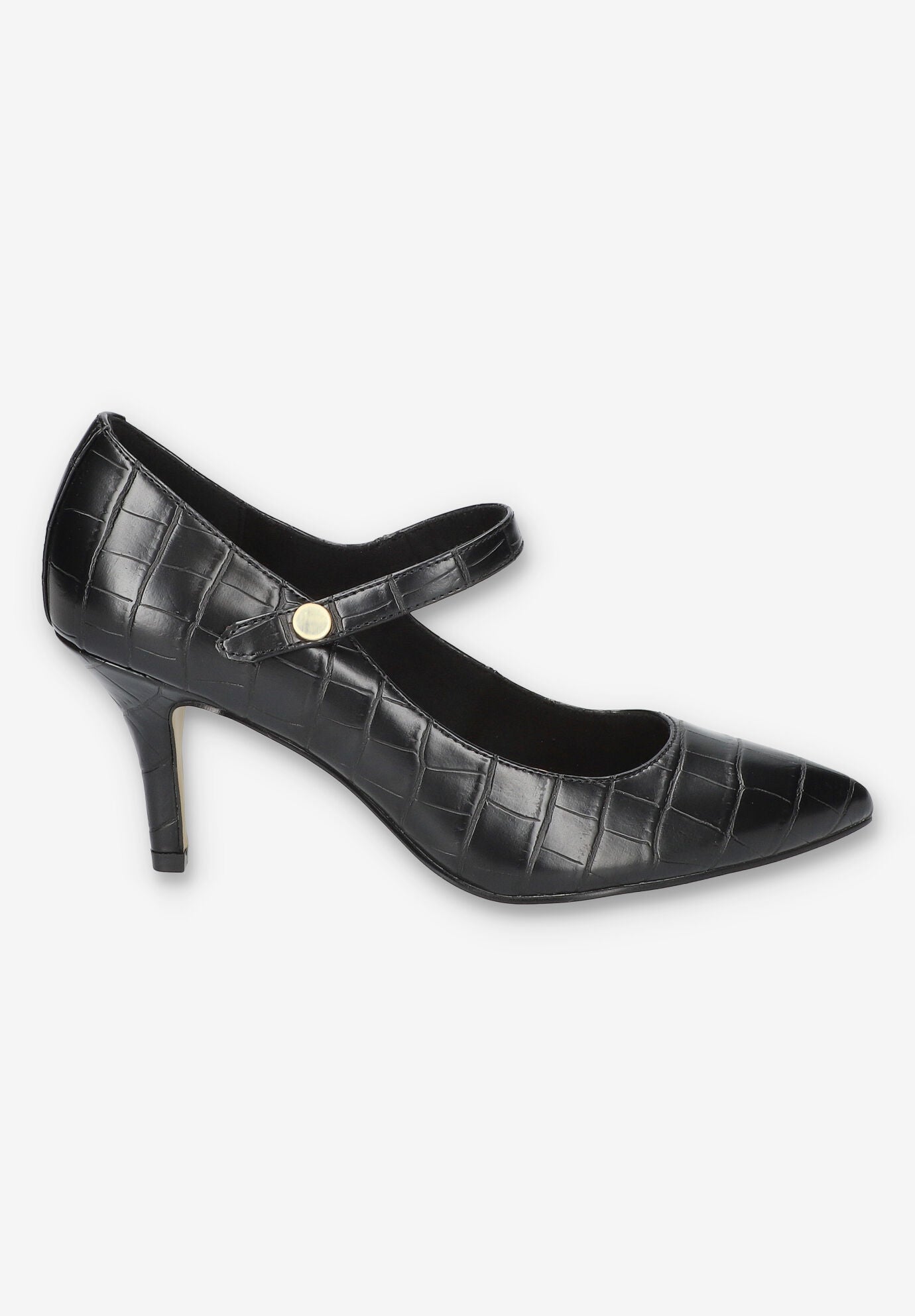 Lainey Mary Jane Pump, BLACK CROCO, alternate image number 2
