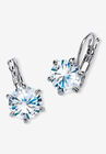 Platinum-Plated Drop Earrings (12x10mm) Cubic Zirconia (8 cttw TDW), PLATINUM, hi-res image number null