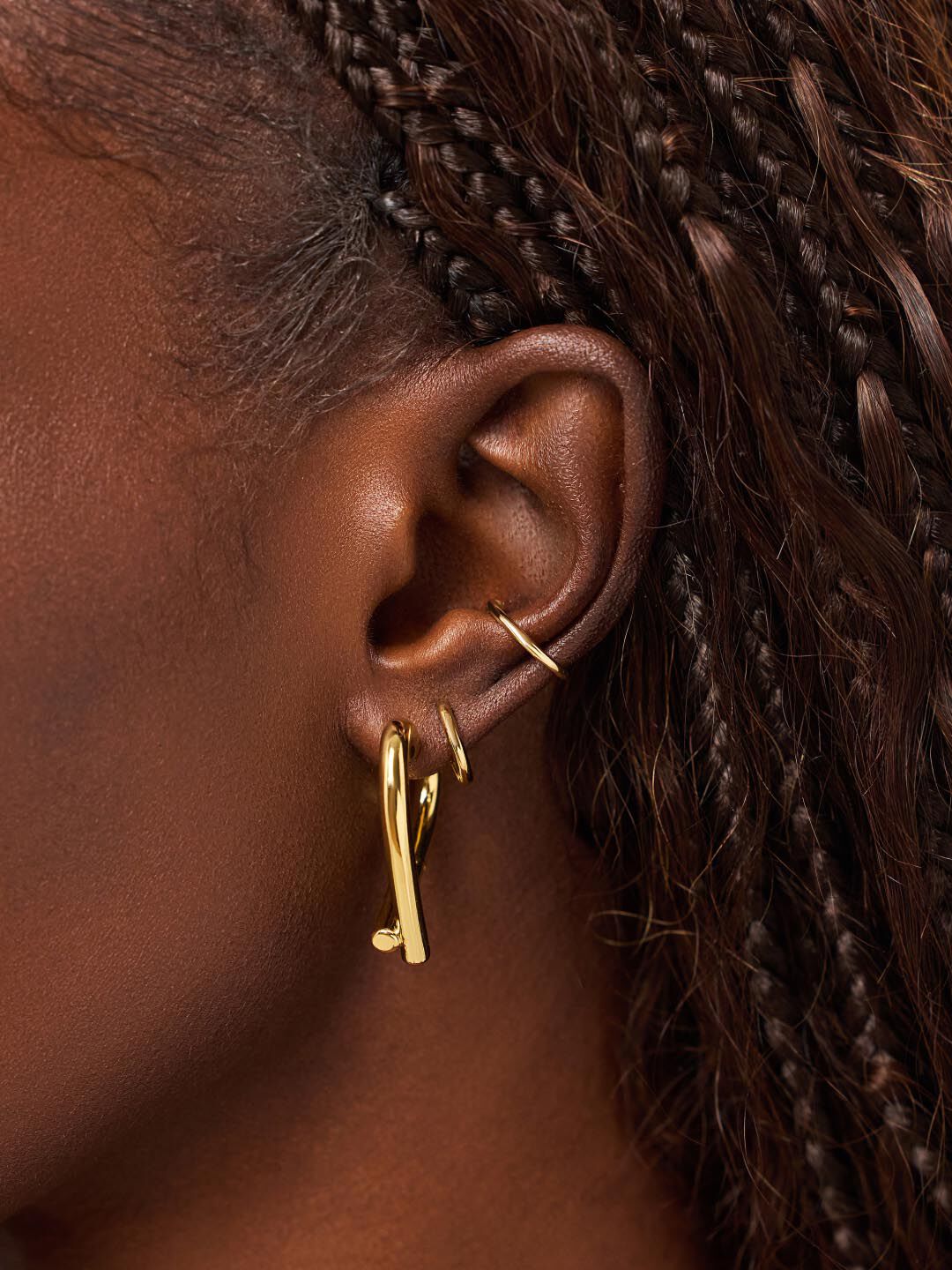 Keilan Large Heart Earrings, GOLD, alternate image number 1