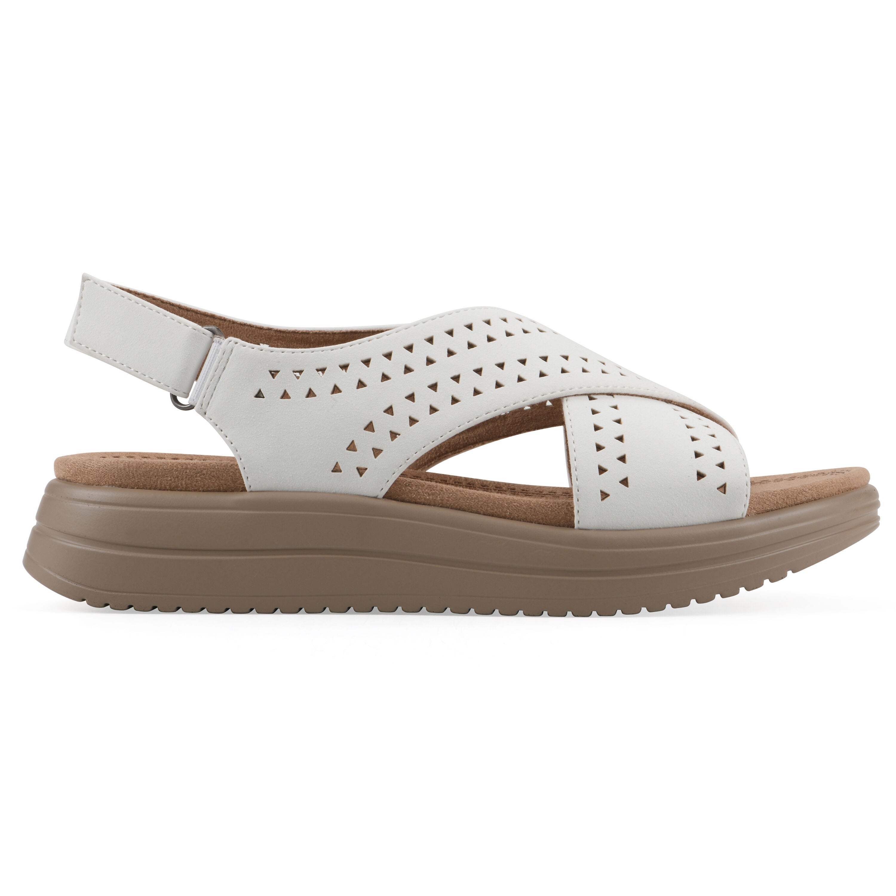 Haniya Flatform Sandal, WHITE NUBUCK, alternate image number 2