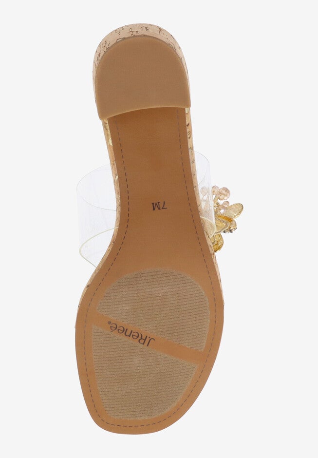 Beeutiful Thong Sandal, CLEAR NATURAL GOLD, alternate image number 6