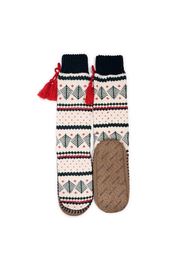 Tassel Slipper Socks, VINTAGE LODGE, hi-res image number null