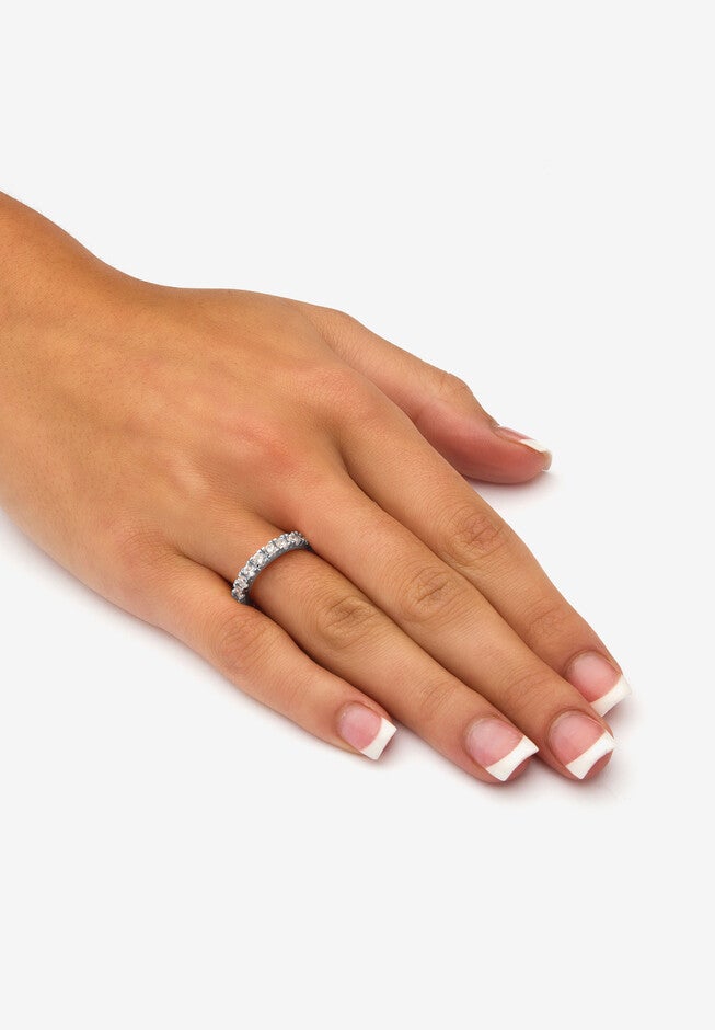 2 Tcw Round Cubic Zirconia Eternity Band In .925 Sterling Silver, , alternate image number 2