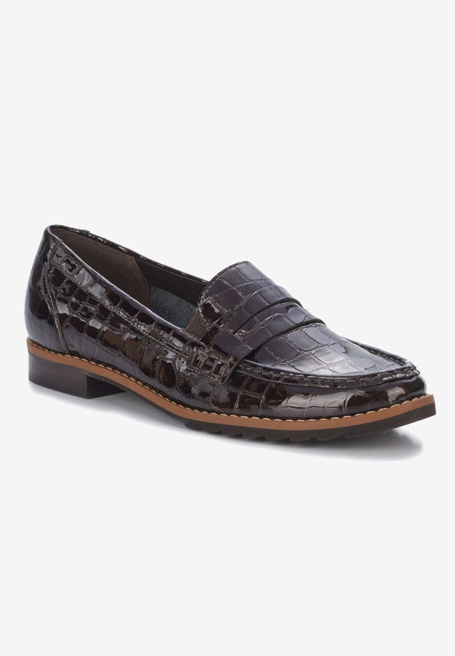 Winnie Ii Flat, BROWN PATENT CROC, hi-res image number null